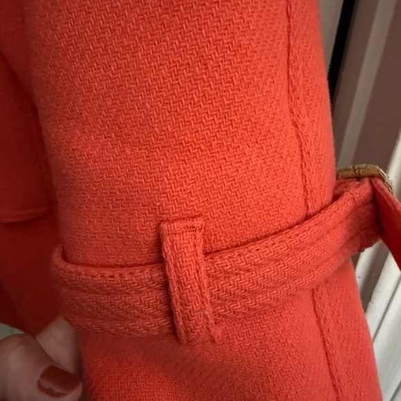 J. Crew Stadium Cloth by Nello Gori Wool blend Orange Double Breasted Coat - Picture 5 of 10